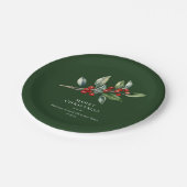 Einfach Elegantes Weihnachtswasser Botanisch Pappteller (Schrägansicht)