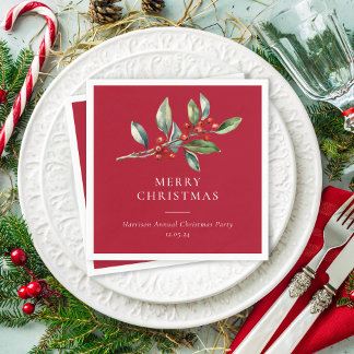 Einfach Elegantes Weihnachtswasser Botanisch Serviette