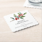 Einfach Elegantes Weihnachtswasser Botanisch Untersetzer (angewinkelt)