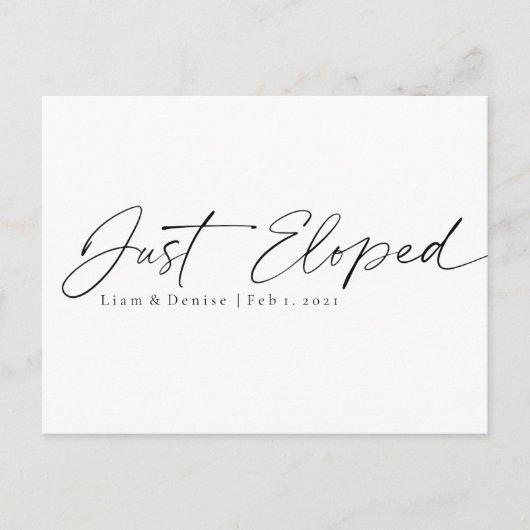 Einfach eloxierte, elegante Script-Minimal-Ankündi Postkarte (Vorderseite)