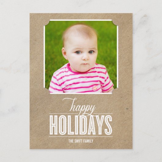 Einfach erstellte Holiday Foto Card Postkarte (Vorderseite)