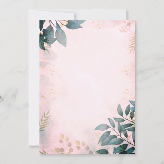 Einfach Eukalyptus Greenery Wedding Einladung (Rückseite)