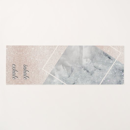 Einfach Exhale Eleganter Marmor Gold Sprinkle Yogamatte (Vorderseite (Horizontal))
