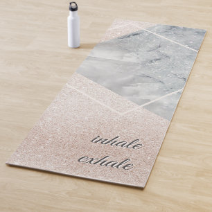 Einfach Exhale Eleganter Marmor Gold Sprinkle Yogamatte