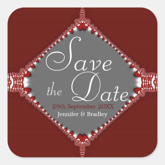 Einfach Extravagant Save the Date Aufkleber (Vorderseite)