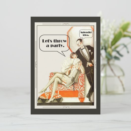 Einfach fabelhaftes Art Deco Party Einladung (Stehend Vorderseite)