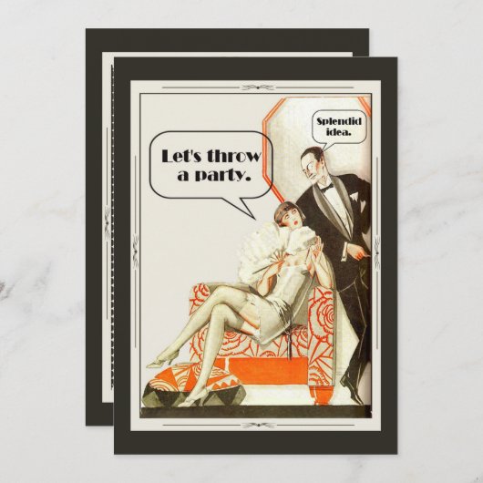 Einfach fabelhaftes Art Deco Party Einladung (Vorne/Hinten)