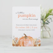 EINFACH! Fall Baby Dusche Einladung - Details hinz (Stehend Vorderseite)