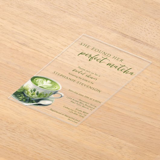 Einfach fand sie ihr perfektes Matcha-Brautparty Acryleinladungen (Ablage )
