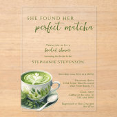 Einfach fand sie ihr perfektes Matcha-Brautparty Acryleinladungen (Vorderseite)