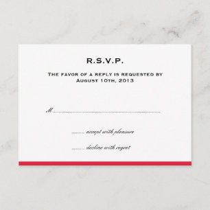 Einfach Farbe Grenze Rote Hochzeit rsvp Antwort
