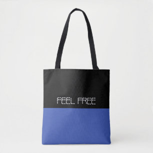 Einfach Farben BLAU und Text Tasche