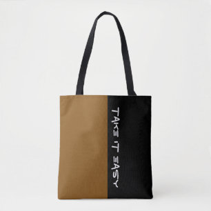 Einfach Farben BROWN und Text Tasche