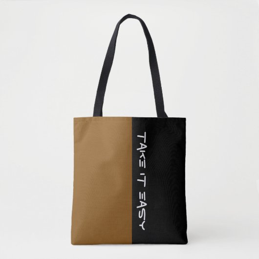 Einfach Farben BROWN und Text Tasche (Vorderseite)