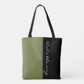 Einfach Farben OLIVE GRÜNE & Text Tasche (Rückseite)