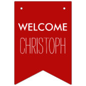 Einfach Farben & Text: "NAME" WILLKOMMEN Wimpelkette (Dritte Fahne)