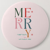 Einfach farbenfroh, froh Weihnachten Pink Button (Vorderseite)