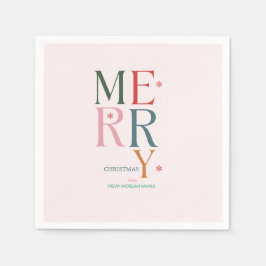 Einfach farbenfroh, froh Weihnachten Pink Serviette