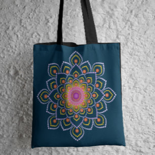 Einfach farbenfroh Mandala Tasche