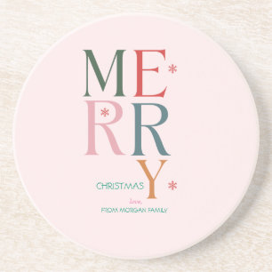 Einfach farbenfrohe Weihnachten Pink Getränkeuntersetzer