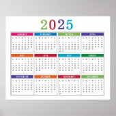 Einfach farbig 2025 Kalender Poster (Vorne)