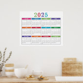 Einfach farbig 2025 Kalender Poster (Küche)