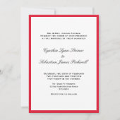 Einfach farbig Rahmen rote schwarze Hochzeitseinla Einladung (Vorderseite)