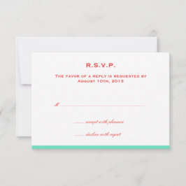 Einfach farbige Grenze rot aquamarine Hochzeitsrsv RSVP Karte
