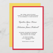 Einfach farbige Grundidee Schwarze Hochzeit Einlad Einladung (Vorne/Hinten)