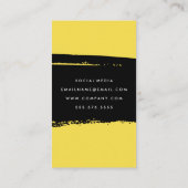 Einfach feiner Text schwarz gelb gebürstet Visitenkarte (Rückseite)