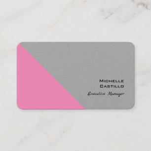 Einfach feminin minimalistisch Rosa Grau Modern Visitenkarte