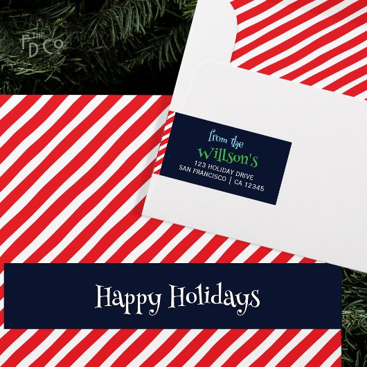Einfach festlicher Spaß! Dark Blue Candy Cane Stri