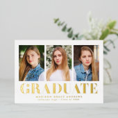 Einfach fett 3 Foto Foil Abschluss Ankündigung (Stehend vorne)