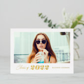 Einfach fett Type Class 2022 Foto Gold Folieneinladung (Stehend vorne)