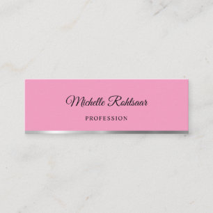Einfach Flamingo Pink Metallic Mini Visitenkarte