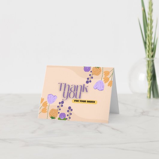 Einfach floraler Dank für Ihre Bestellkarte Dankeskarte (Vorderseite)