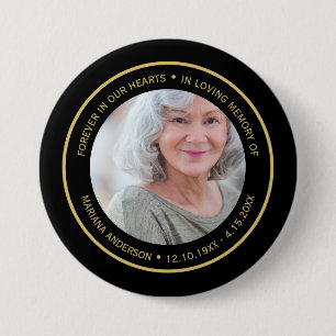 Einfach Forever in Our Hearts Schwarz & Gold Geden Button