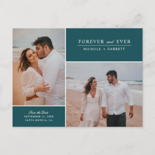Einfach Forever Zwei Foto  Aquamarin Ankündigungspostkarte