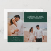 Einfach Forever Zwei Foto| Grün Ankündigungspostkarte (Vorne/Hinten)