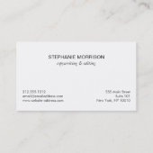 Einfach formatierter Dk Gray Writer, Author Busine Visitenkarte (Rückseite)