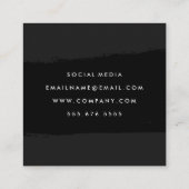 Einfach formatierter Text schwarz gebürstet Quadratische Visitenkarte (Rückseite)