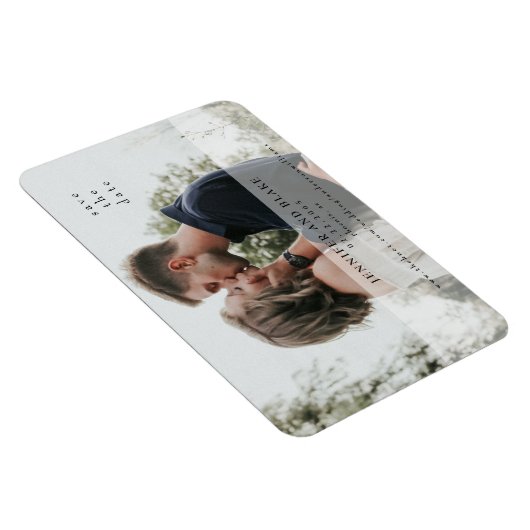 Einfach Foto Hochzeit speichern Sie das Datum Magnet (Rechte Seite)