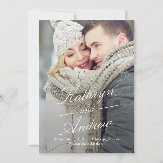 Einfach Foto speichern Sie die Datumskarten Save The Date (Vorderseite)