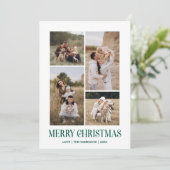 Einfach frohe Weihnachten 4 Foto Collage | GREEN (Stehend Vorderseite)