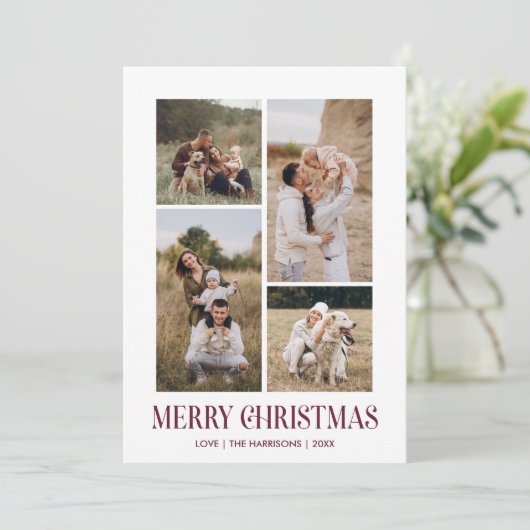 Einfach frohe Weihnachten 4 Foto Collage | PLUM (Stehend Vorderseite)