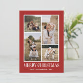 Einfach frohe Weihnachten 4 Foto Collage | ROT (Stehend Vorderseite)