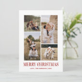 Einfach frohe Weihnachten 4 Foto Collage | ROT (Stehend Vorderseite)