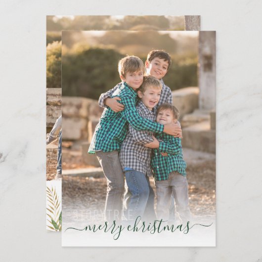 Einfach frohe Weihnachten Elegantes Green Script F (Vorne/Hinten)