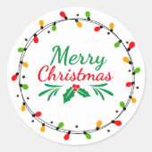 Einfach frohe Weihnachten Grün und Rot Runder Aufkleber (Vorderseite)