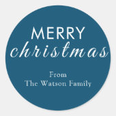 Einfach frohe Weihnachten Moderner Rundsticker Runder Aufkleber (Vorderseite)